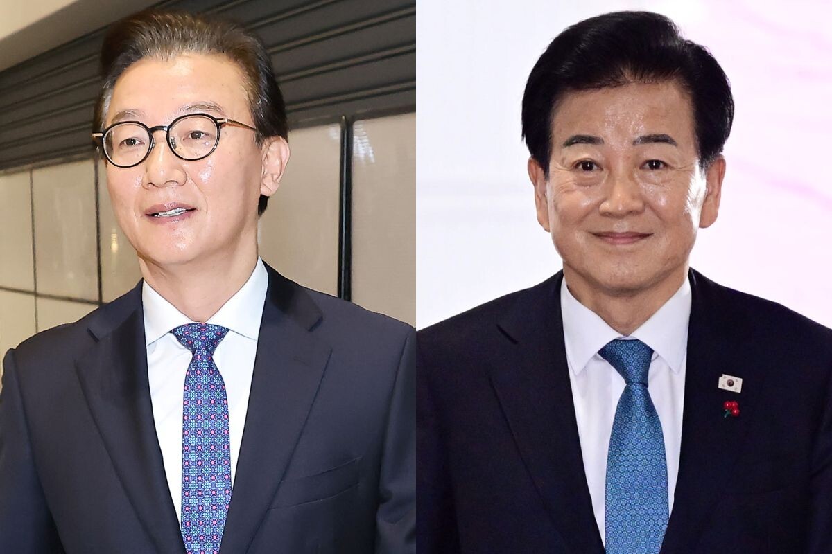 사진 왼쪽부터 전재수, 정동영 장관. 사진=임준선 기자