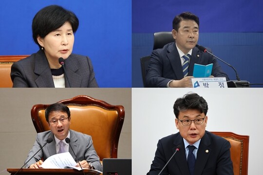 위 왼쪽부터 시계방향으로 백혜련 박정 진성준 한병도 의원. 사진=박은숙 기자