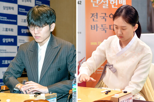 신진서 9단(왼쪽)은 2020년 1월부터 현재까지 73개월 연속 정상을 차지하고 있으며, 김은지 9단은 전체 랭킹 22위에 올랐다. 사진=한국기원 제공