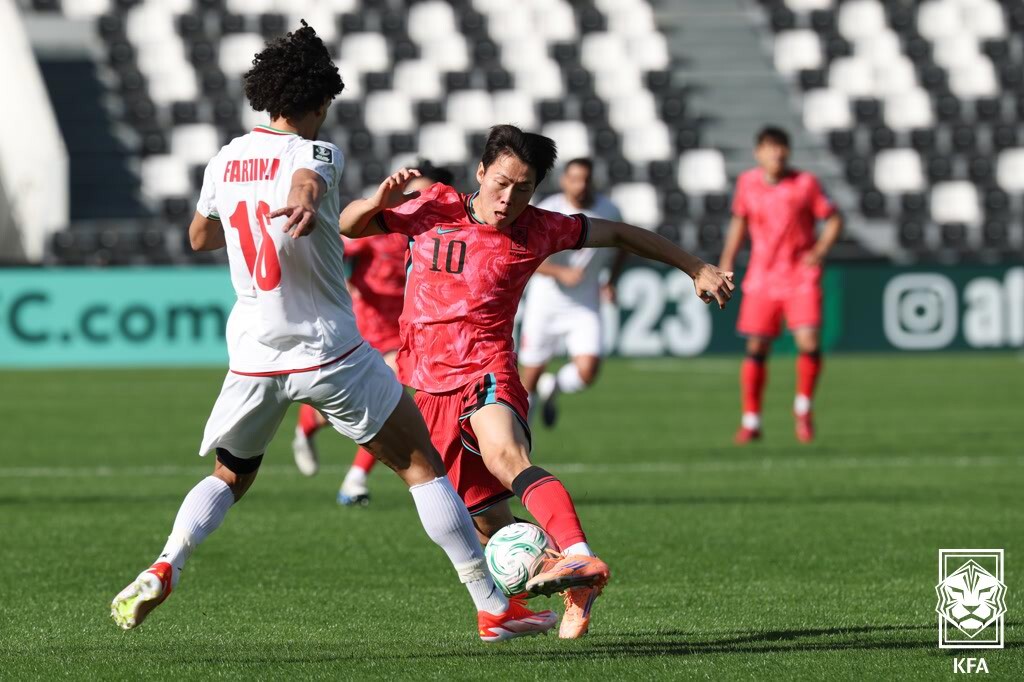 K리그 정상급 미드필더로 평가 받는 강상윤은 대회 첫 일정에서 부상으로 경기 중 교체됐다. 사진=KFA 제공