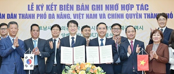 15일 베트남 다낭에서 열린 대구-다낭시 핵심 분야 협력 강화를 위한 양해각서 체결식. 사진=대구시 제공