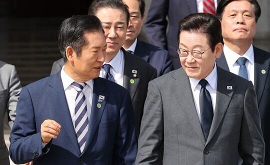 이재명 대통령과 정청래 더불어민주당 대표. 사진=임준선 기자