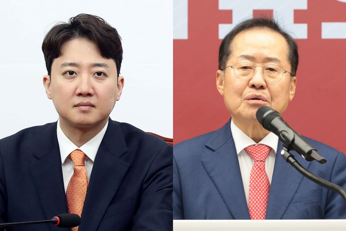사진 왼쪽부터 이준석 대표, 홍준표 전 시장. 사진=이종현, 박은숙 기자