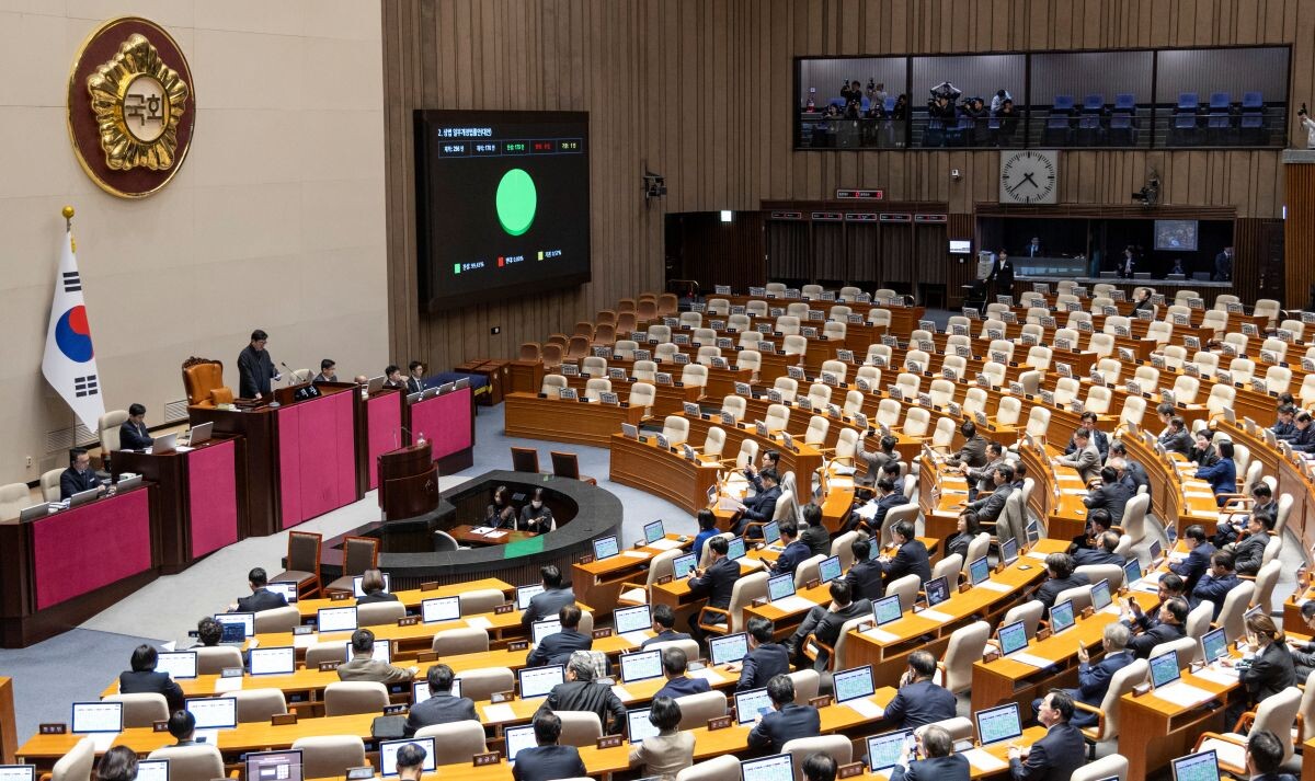 25일 국회에서 열린 2월 임시국회 8차 본회의에서 3차 상법 개정안이 통과되고 있다. 사진=연합뉴스