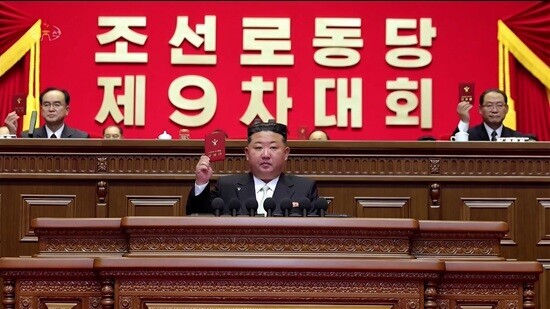 조선노동당 제9차대회에서 총비서로 재추대된 김정은 북한 국무위원장. 사진=연합뉴스