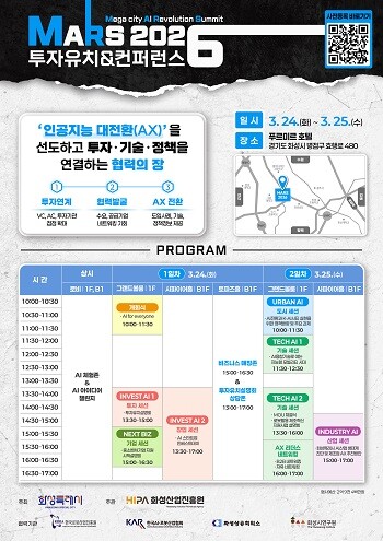 화성특례시 'MARS 2026 투자유치 &amp; 컨퍼런스' 포스터.