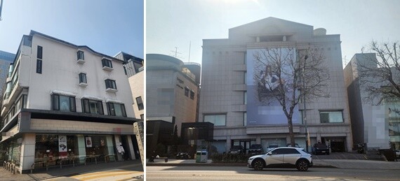 서울중앙지방법원은 구미현 전 회장이 구명진 전 이사의 서울 강남구 신사동 건물(왼쪽)과 구지은 전 부회장이 보유한 서울 강남구 청담동 건물 지분에 대해 신청한 가압류를 인용했다. 사진=김명선 기자
