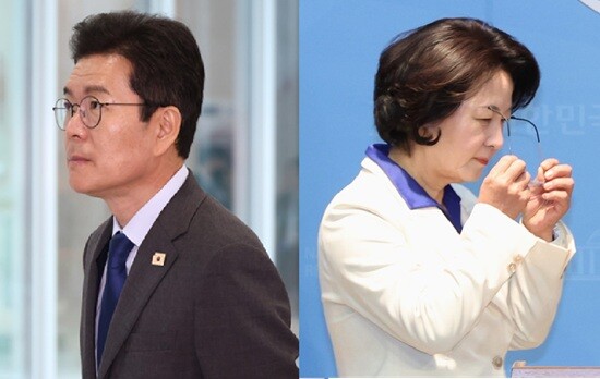 정원오 전 성동구청장과 추미애  의원. 사진=박은숙 기자