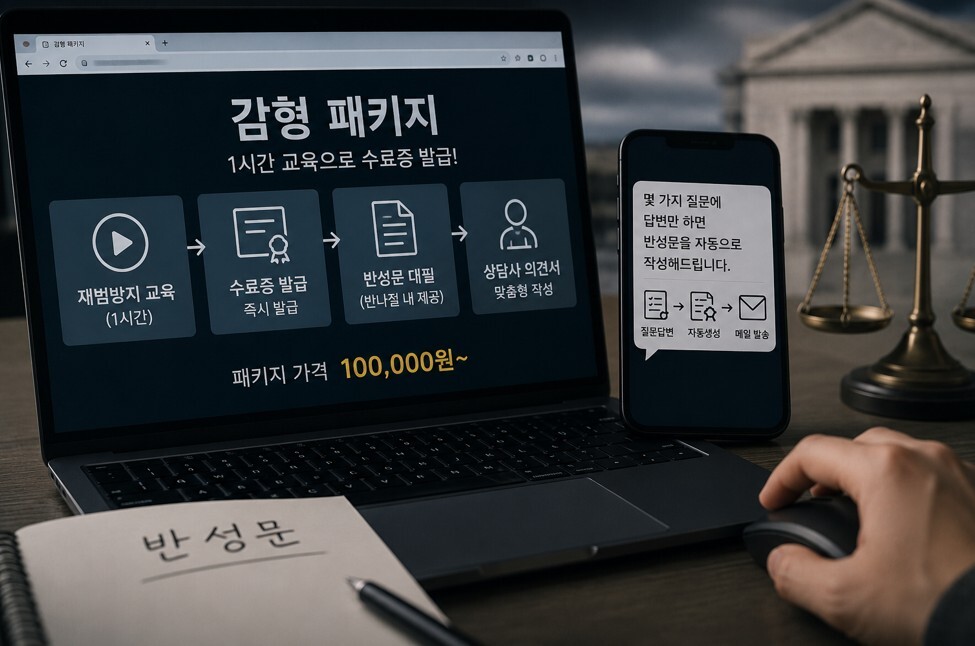 반성문 작성과 양형자료 준비를 대행·컨설팅하는 이른바 ‘감형 비즈니스’ 시장이 커지고 있다. 사진=ChatGPT 제작
