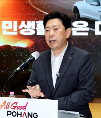 박용선 포항시장은 "100일 동안 준비한 정책을 앞으로 4년간의 변화로 이어가고, 현장에서 뛰며 실질적인 결과로 보여주겠다"고 말했다. 사진=포항시 제공