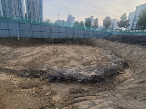 현재 공사가 중단된 수광선 제3공구 제4수직구 공사현장 전경. 사진=정원평 기자